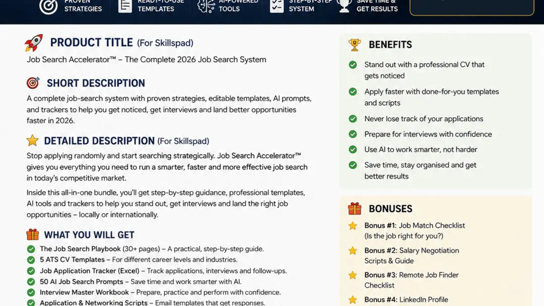 Job Search Accelerator™ — The Complete 2026 Job Search System