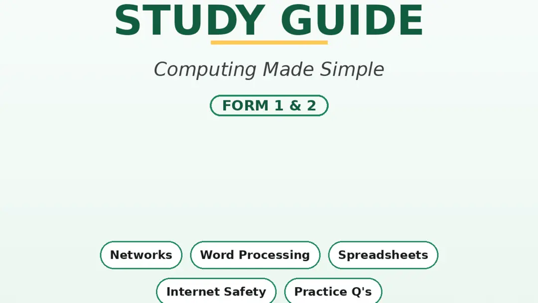 SHS ICT Study Guide: Computing Made Simple