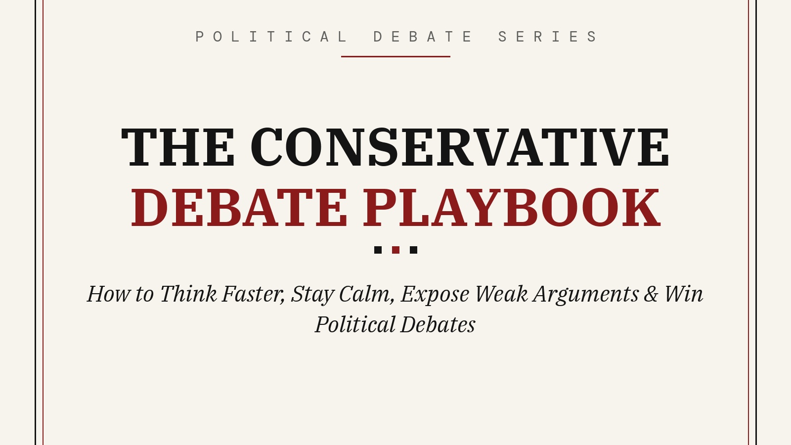 The Conservative Debate Paybook
