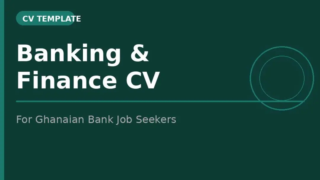 Banking & Finance CV Template — Ghana