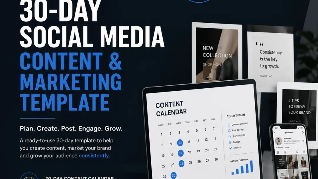 30-Day Social Media Content & Marketing Template Pack