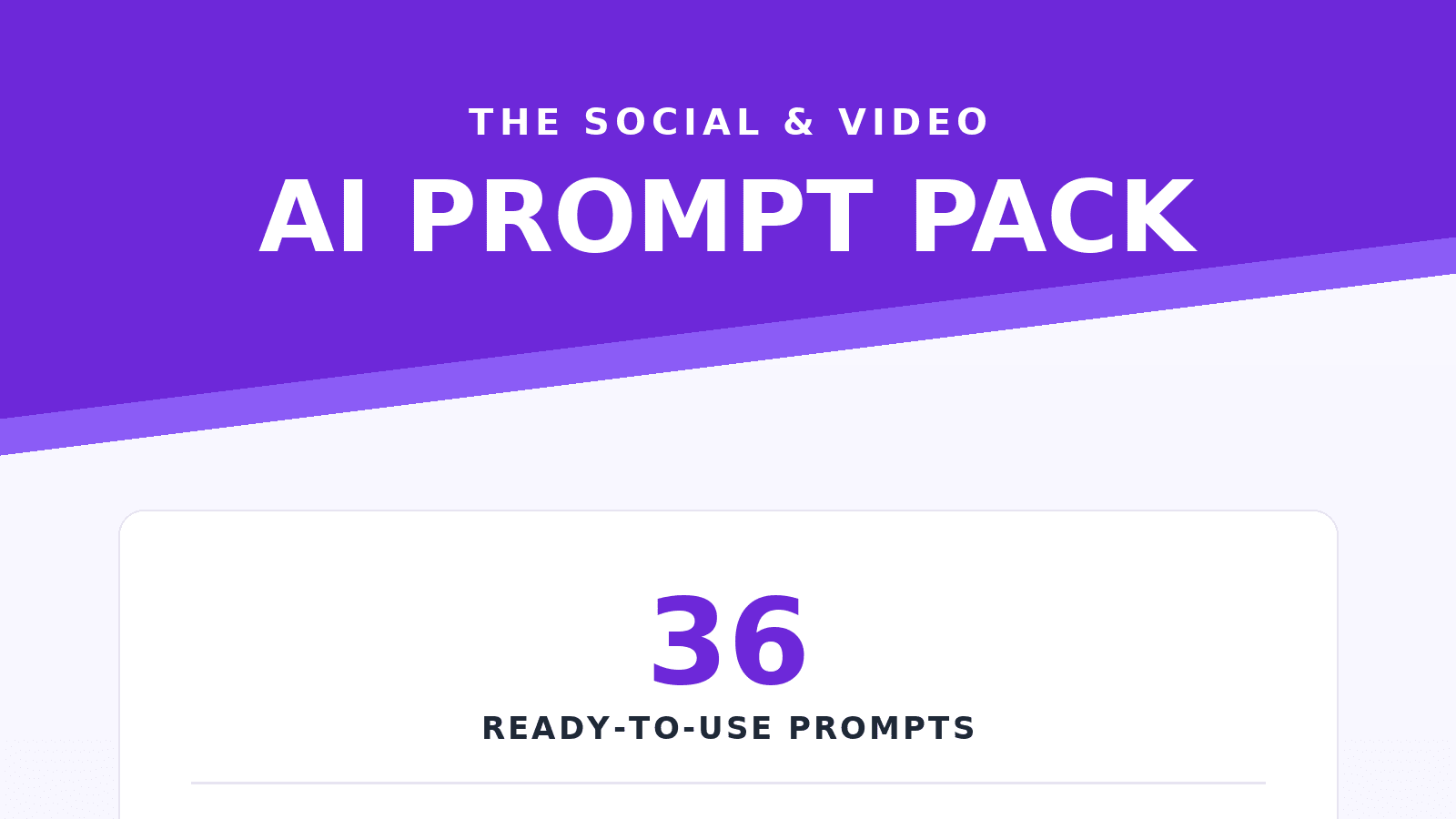 36 Social & Video AI Prompt Pack