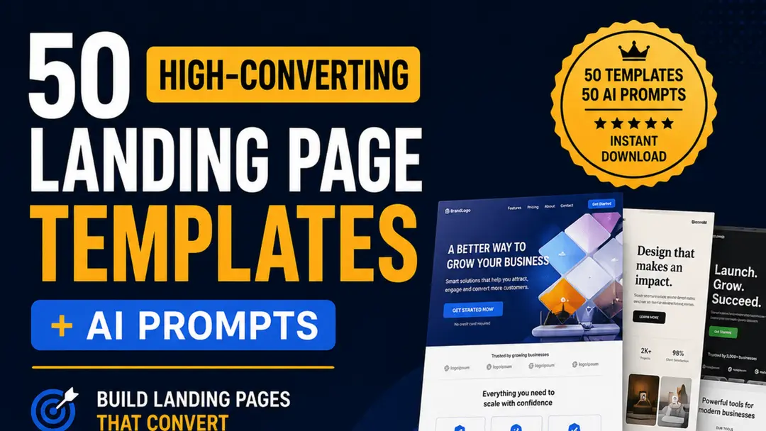 50 High-Converting Landing Page Templates & AI Prompts