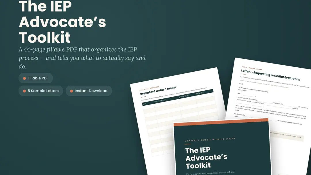 IEP Advocacy Kit, Fillable PDF, IEP Binder Printable, Special Education Planner, IEP Meeting Prep with Sample Letters
