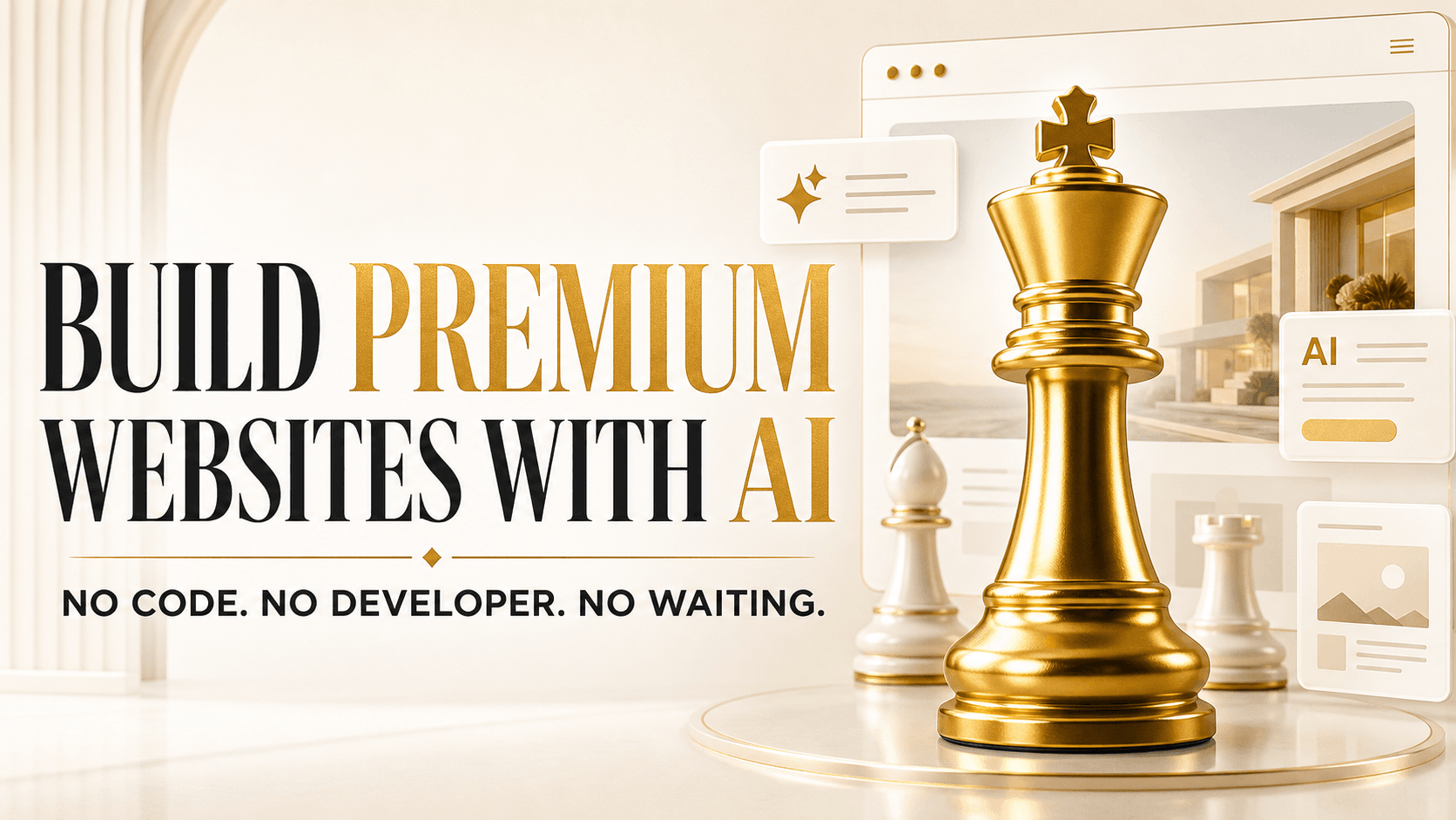 Build Premium Websites With AI. No Code. No Developer. No Waiting