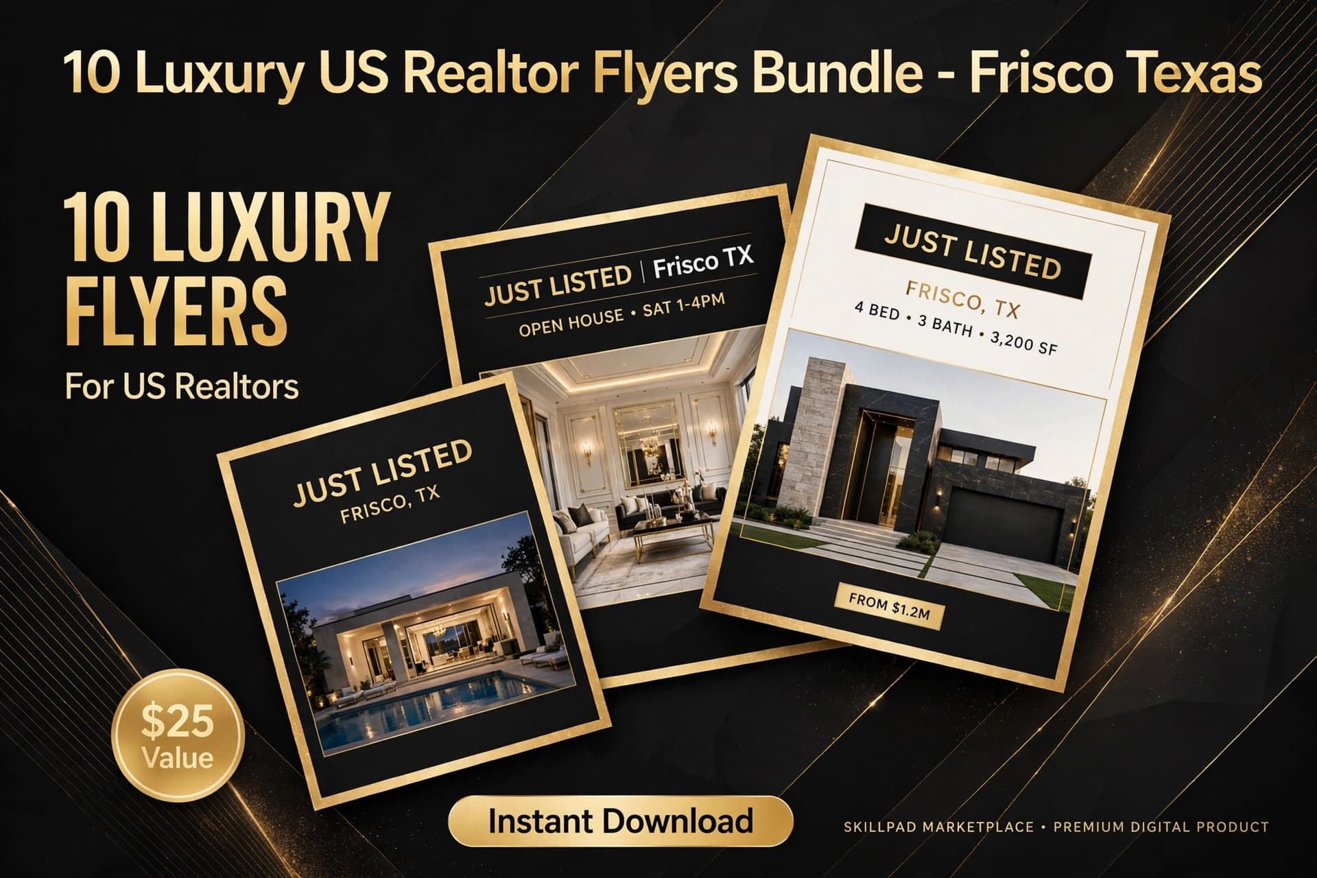 10 Luxury US Realtor Flyers - Canva Editable