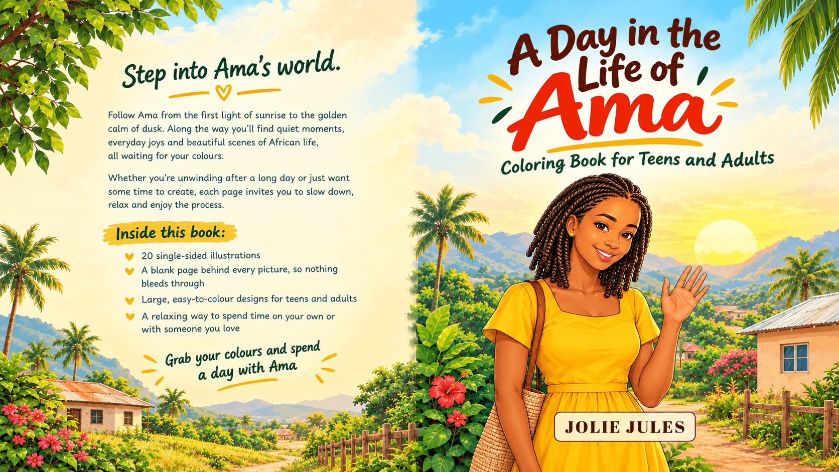 A Day in the Life of Ama: Coloring Book for Teens and Adults