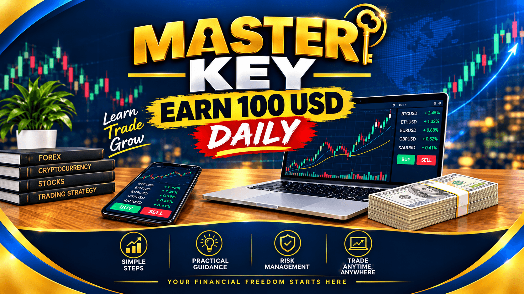 MASTER KEY EARN 100 USDT DAILY FOR BEGINERS